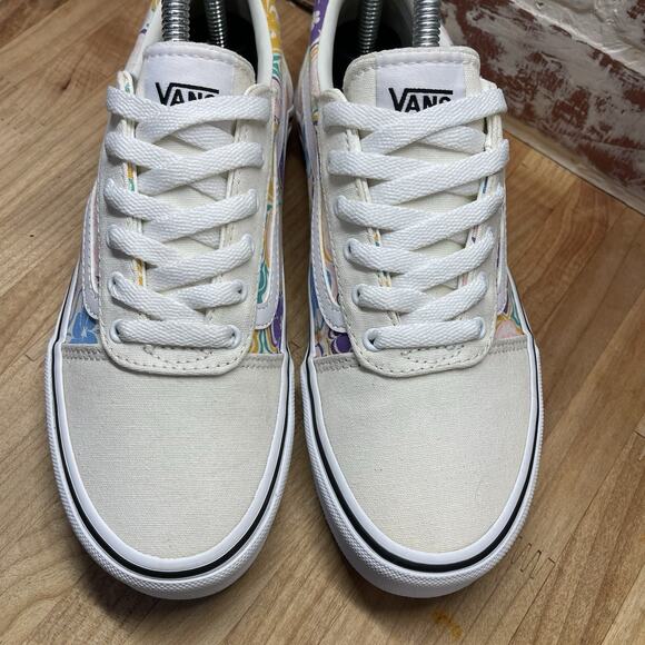 VANS Ward Psych Flora White Multi Color Floral Rare Style Size 5 - Picture 2 of 12